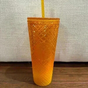 Starbucks Orange Ombré Jeweled Studded tumbler venti size (24oz)
